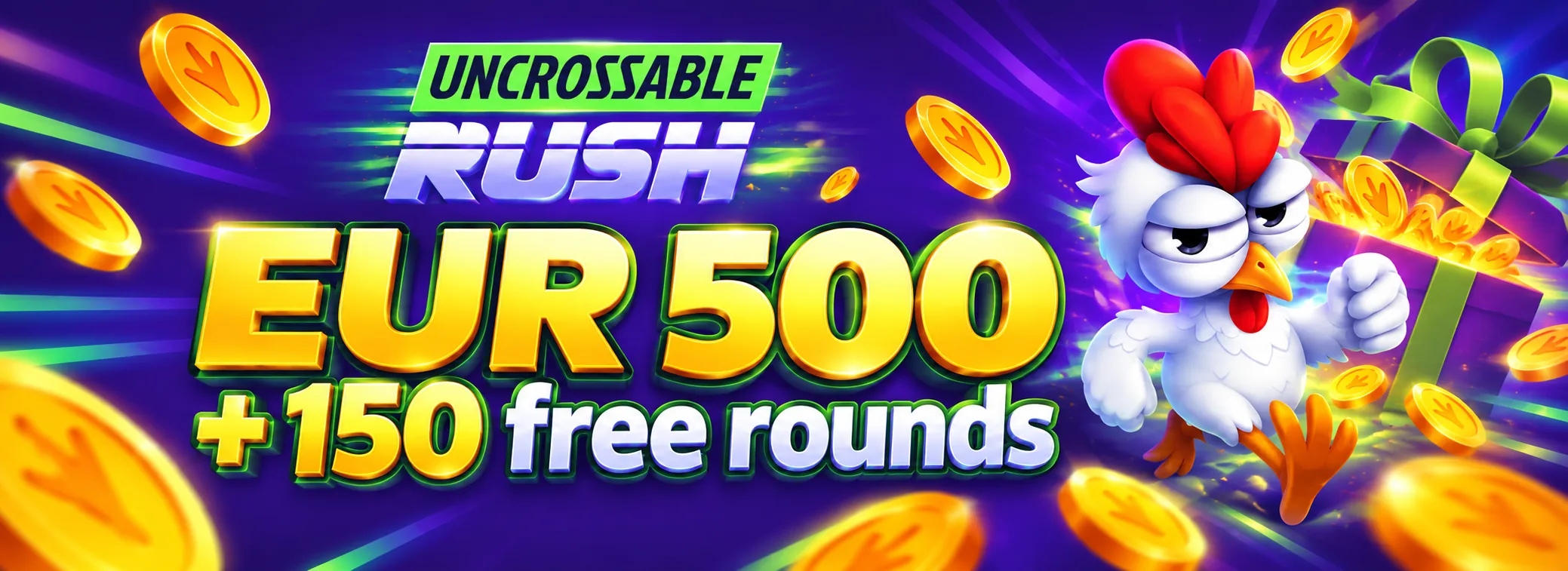 100% up to EUR 500 plus 150 free rounds